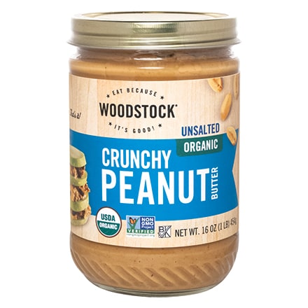 Organic Peanut Butter, Crunchy, Unsalted