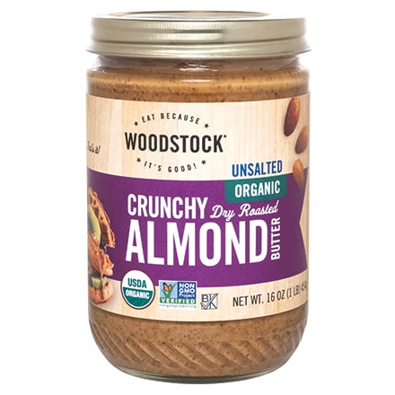 Organic Almond Butter, Crunchy, Unsalted
