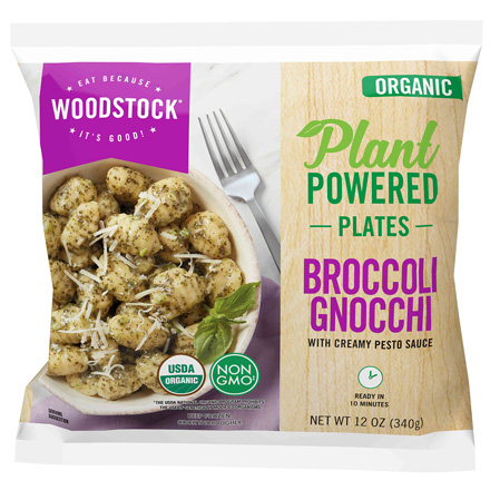 Organic Broccoli Gnocchi with Creamy Pesto Sauce