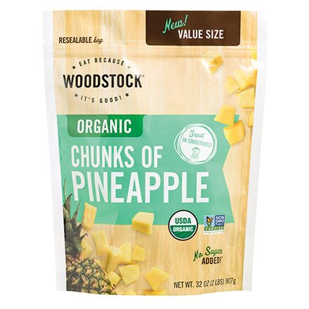 Organic Frozen Pineapple, 32 oz.