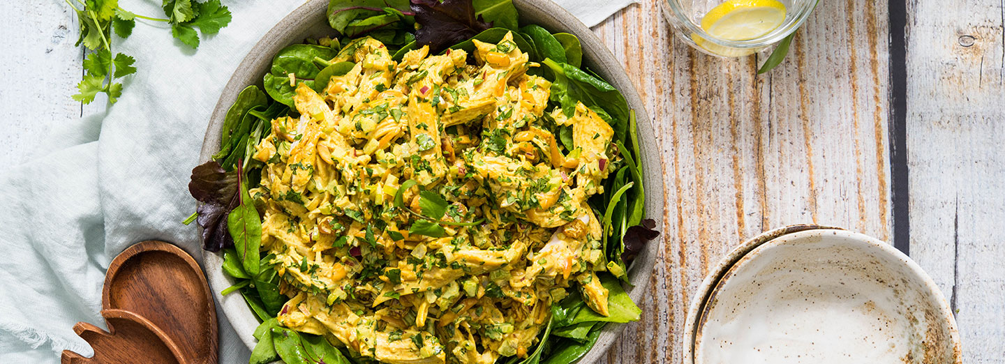 curried chicken salad in bowl